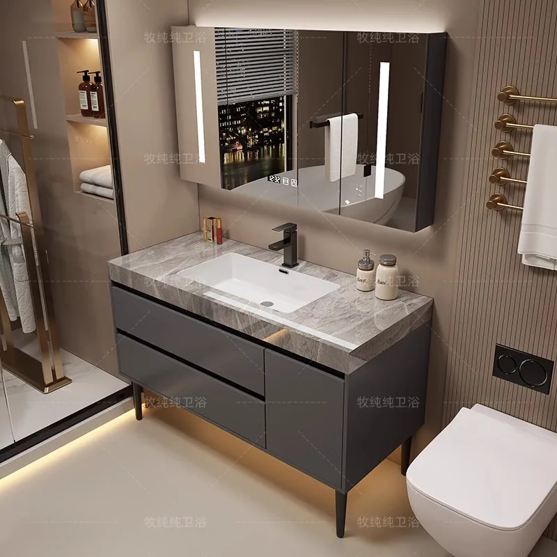 Floor Vintage Bathroom Vanities Partition Light Toilet Mirrors Bathroom Vanities Storage Shower Gabinete Para Banheiro Furniture