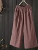 Summer 2024 Thin Wide Leg Cotton Linen Women's High Waist Straight Casual Pants Slimming Mom's Clothing Korean Sle Commute