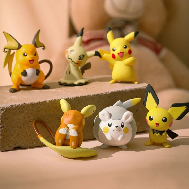 Pokemon Genuine Lovely Pokemon Pikachu Pichu Togedemaru Mimikyu Raichu Alola  Kawaii Cute Anime Action Figure Toys Kids Gifts