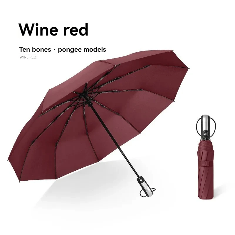 Automatic folding umbrella Ten-Bone Umbrella Strong Windproof and Rainproof Large Umbrella for Business Use
