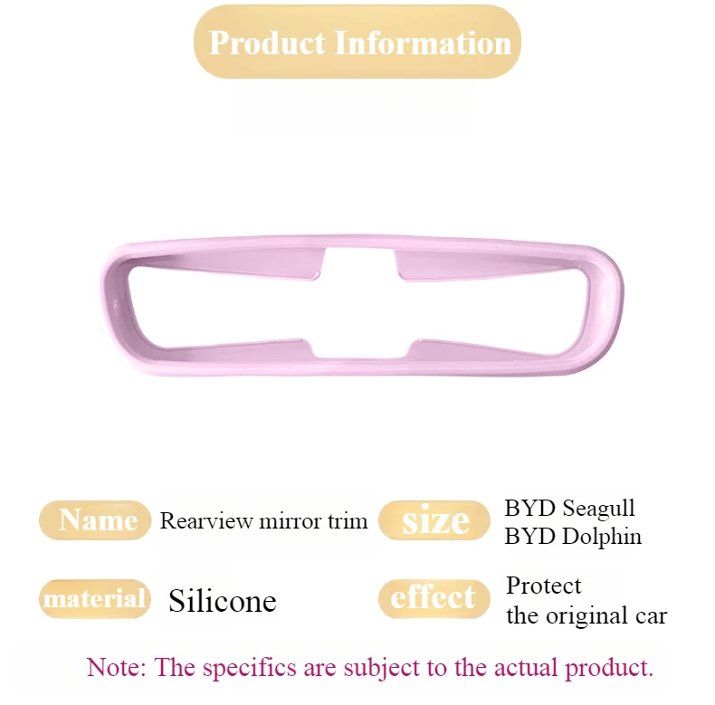 For BYD Dolphin Seagull Rearview Mirror Silicone Cover Anti-Scratch Decorative Frame Car Interior Accessories