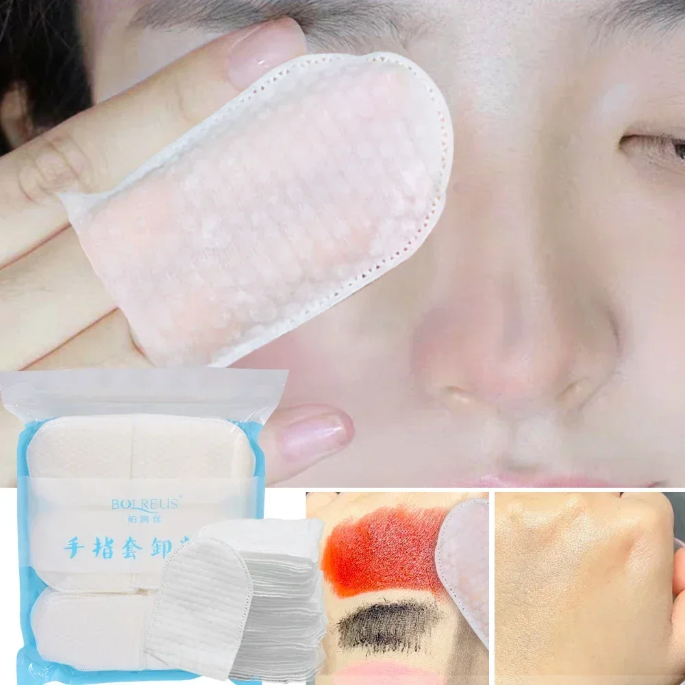 U-shaped Makeup Removal Cotton Pads Disposable Hand-insert Face Towel Seal Cosmetic Cleaning Tool Wet Cotton Pads Travel Makeup makeup remover makeup remover pads
