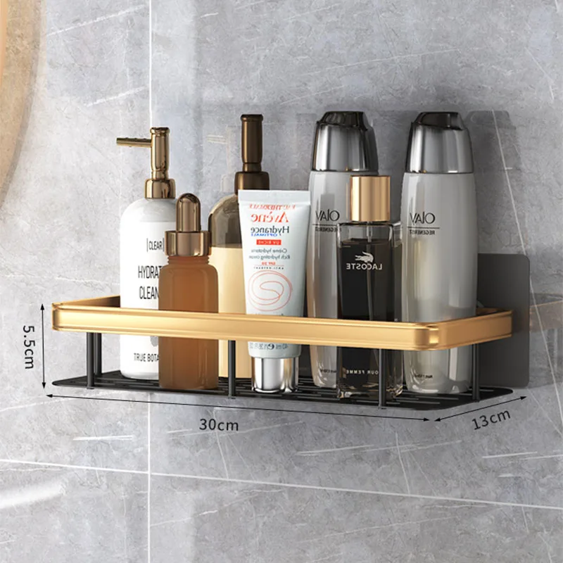 Bathroom Shelf Black Stainless Steel Shelves  Bathroom Shelf Adhesive  Shower - Bathroom Shelves - Aliexpress