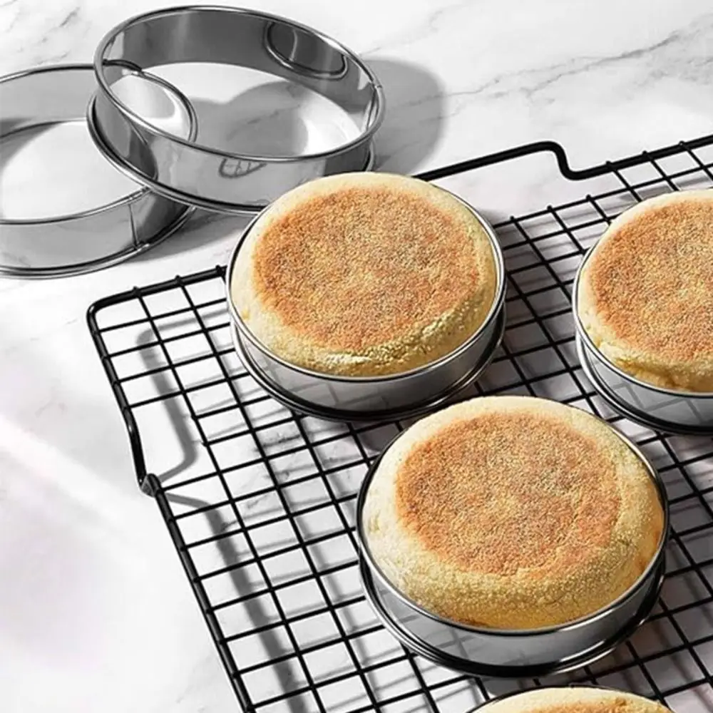 Stainless Steel Baking Circle Double Rolled Cookie Molds Circle Egg Ring Cooking Rings 10cm 8cm Brioche Molds Biscuit Pastry baking mold,cookie mould