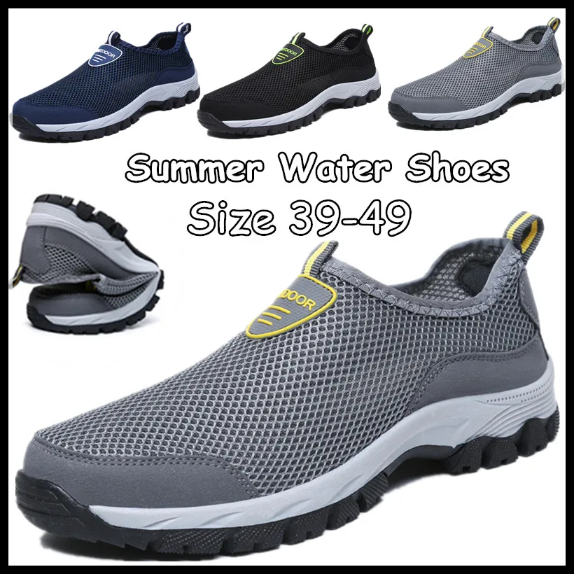 Summer Men's Aqua Shoes Outdoor Sneakers Non slip Wearable Large Size
