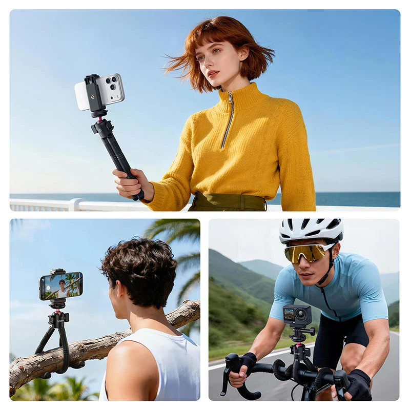 Ulanzi MT91 Cka Quick Release Octopus Tripod Flexible Legs for Smartphones Action Cameras Travel Vlog Outdoor Cycling Shots