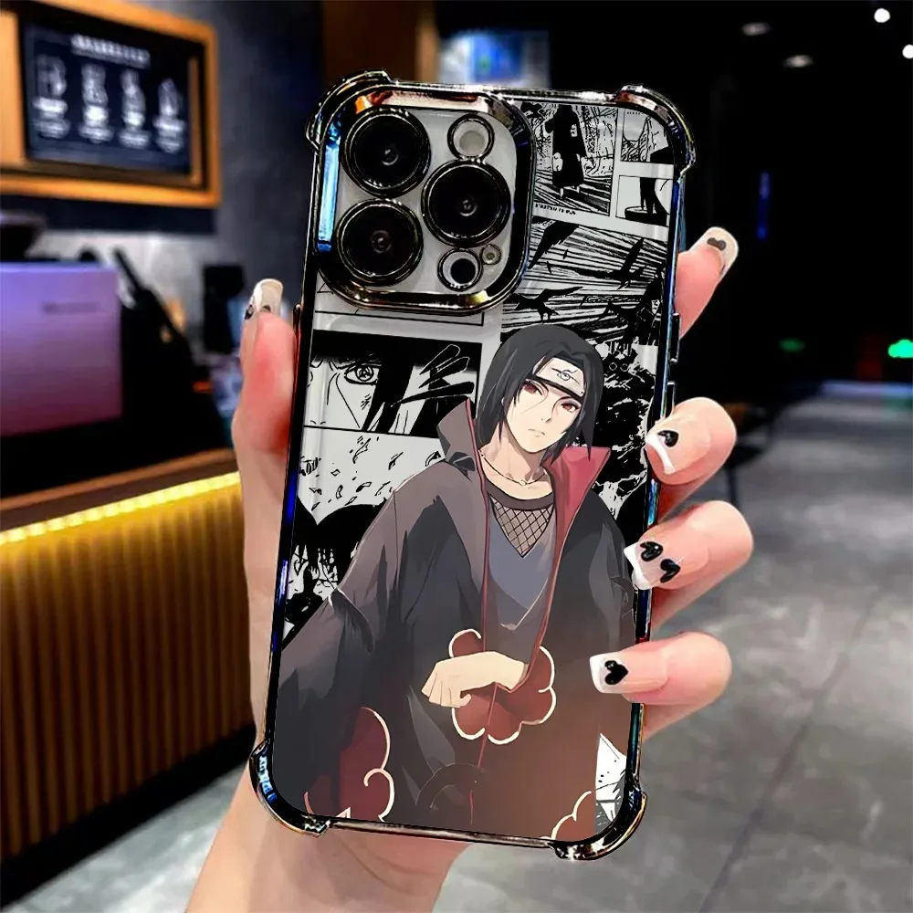 Uchiha Itachi Plating Phone Case - Anime Design, Anti-Fall Protection