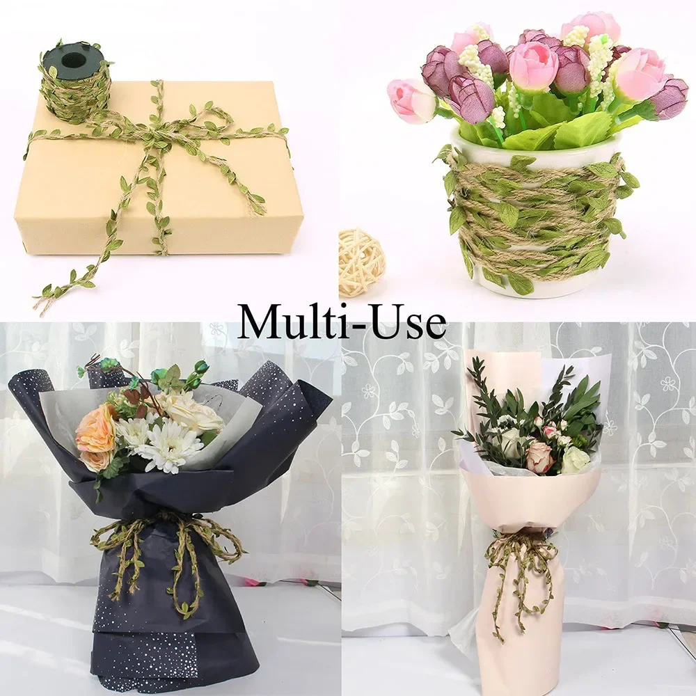 5M Artificial Vine Natural Hemp Rope Jute Burlap Twine Hemp Ribbon Macrame Wall Wedding Home Garden Decor Party Supplies jute rope