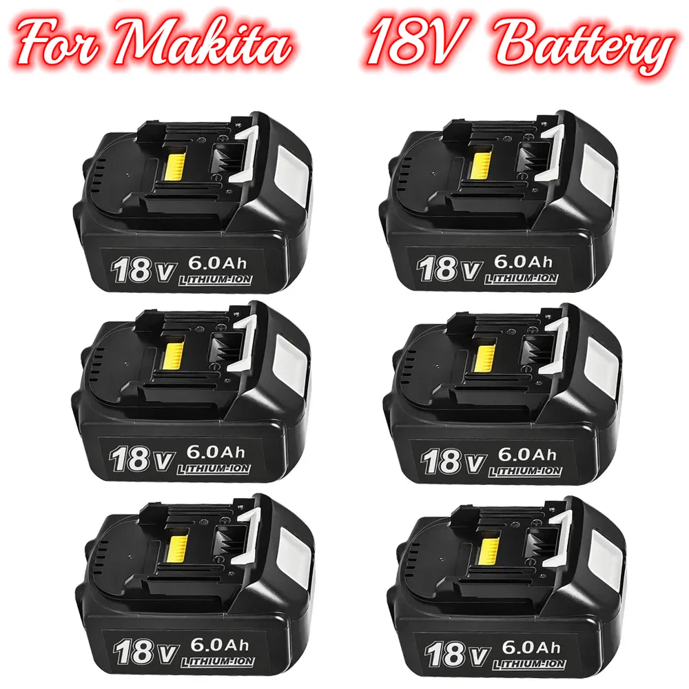 Power Tool Battery 18V 6000mAh Rechargeable Li-ion Replacement For Makita BL1860B BL1860 BL1850