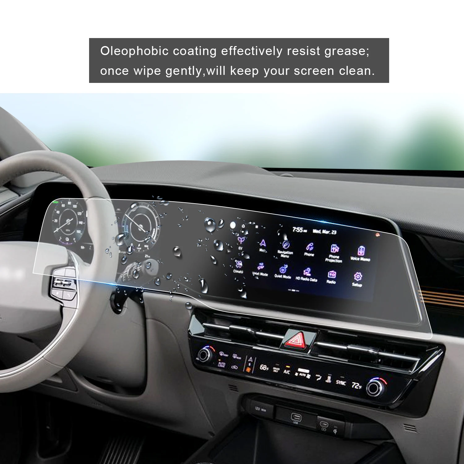 LFOTPP Nano Screen Protector for Kia Niro SG2 2023 Car LCD Instrument Multimedia Radio Display Auto Kia Niro SG2 Accessories