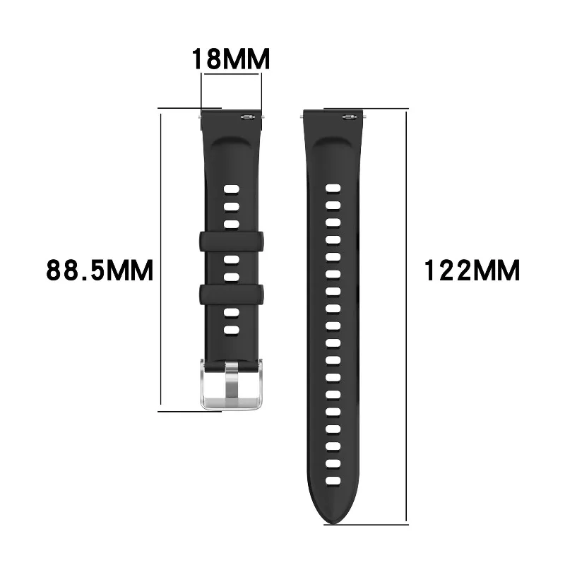 Premium 18mm Official Wave Silicone Watch Strap - Enhanced Comfort & Style