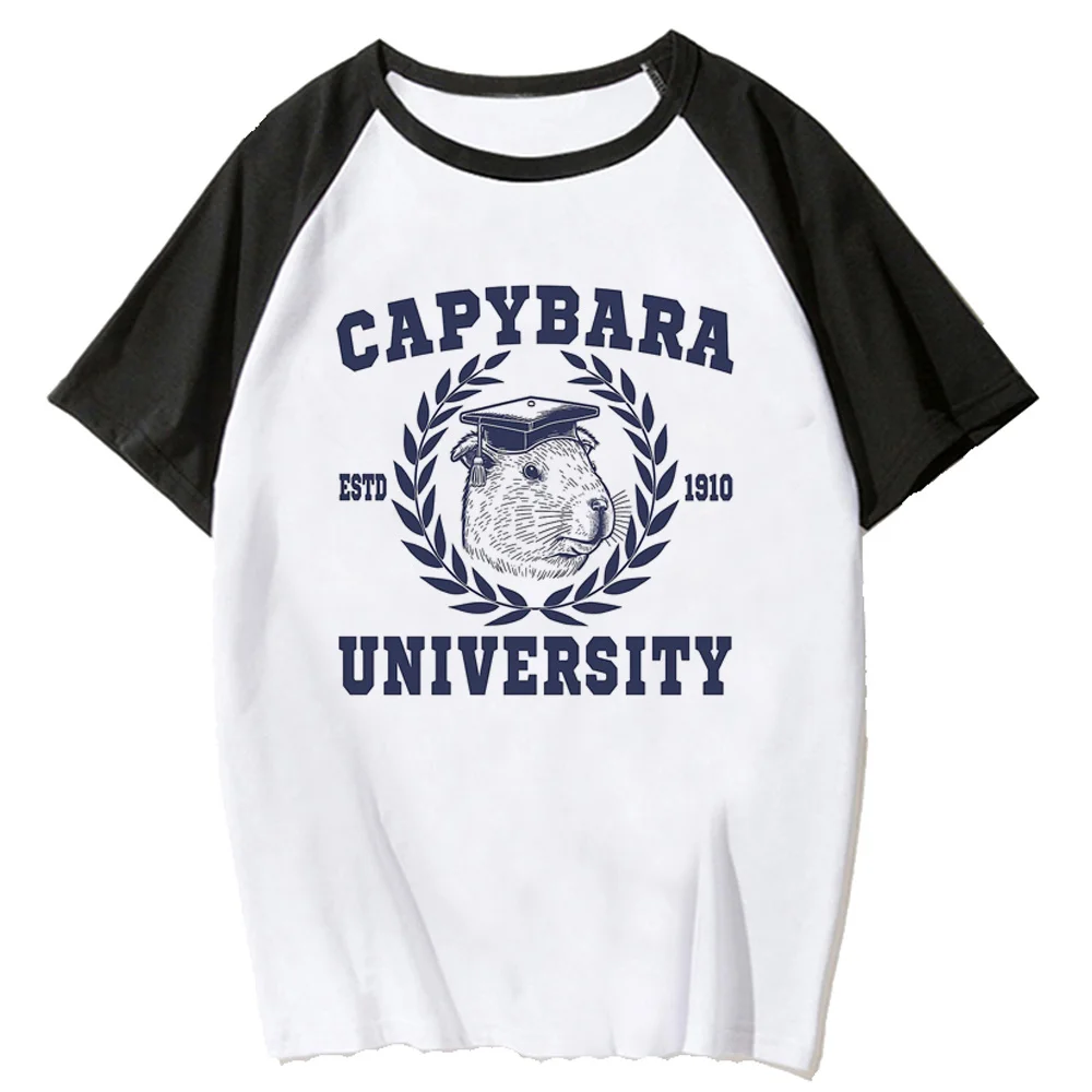 

Capybara t-shirts women summer manga Japanese t-shirts girl funny clothes