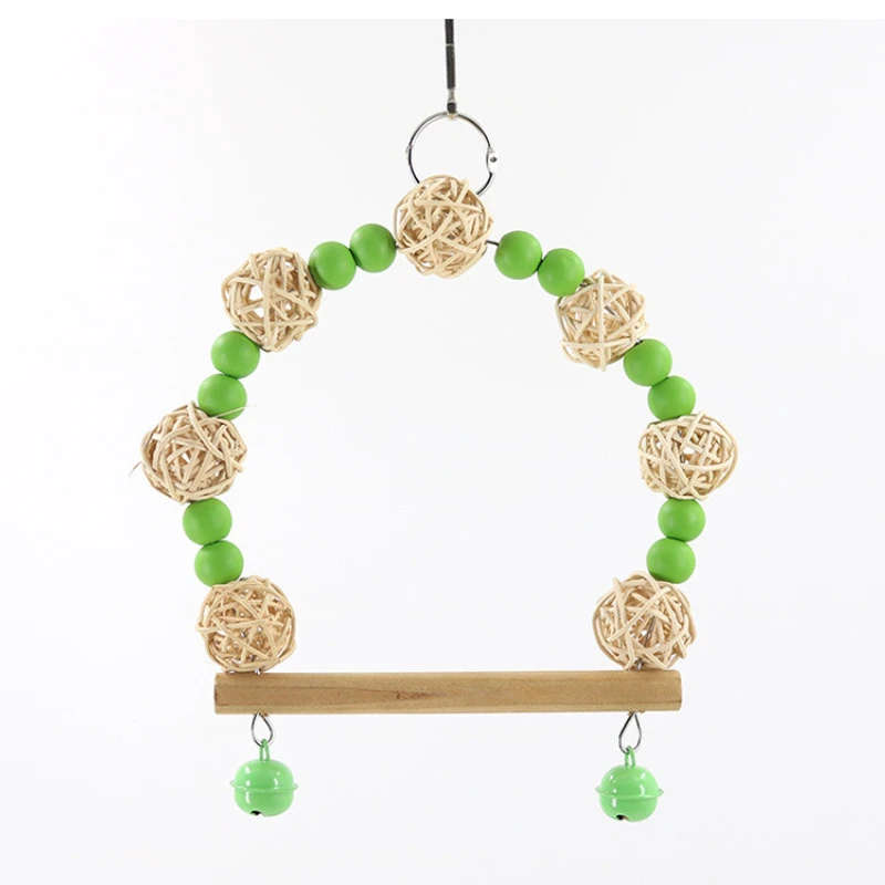 Bird Swing Wooden Parrot Swing Toy Bird Cage Stand Hanging Chewing Toys Training Toy For Parakeet Budgie Parrot Hammock попугаи