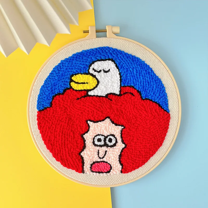 Russian Poke Embroidery Kit Handmade Diy Wool Material Bag Woven Lover Cotton Embroidery Needle Poke Music Ornament Gift