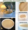 Wooden Bathroom Storage Tray Countertop Organizer Trays Vanity Counter Storage Shelf Round Cosmetic Holder Decorative Box 5