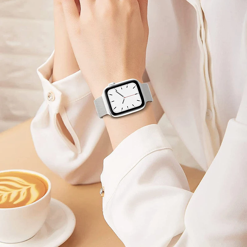 Milanese Loop Strap for Apple Watch Band 44mm 45mm 49mm 40mm 41mm 42mm 38mm Bracelet Iwatch Series 9 8 7 6 SE 5 4 3 Ultra 2 49mm