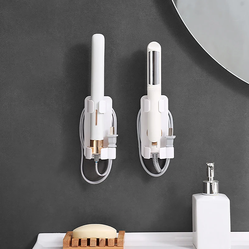 

Hair Curler Straighteners Holder Curling Bracket Wall Mounted Hair Dryer Organizer For Bathroom Home Accessories