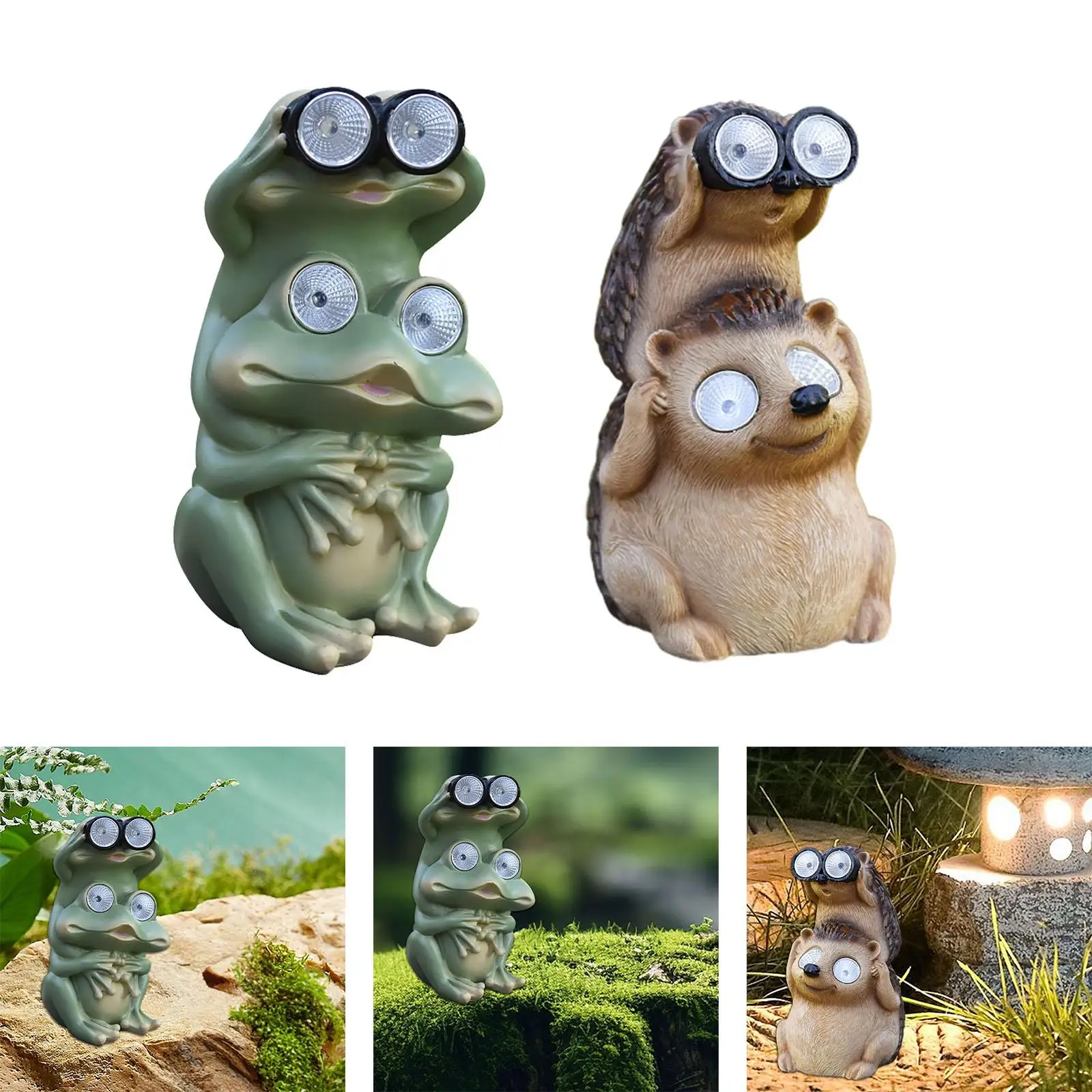 LED Light up Lawn Ornament Lawn Solar Garden Statue Resin Animal Figurine for Christmas Women Men Backyard Birthday Farmhouse