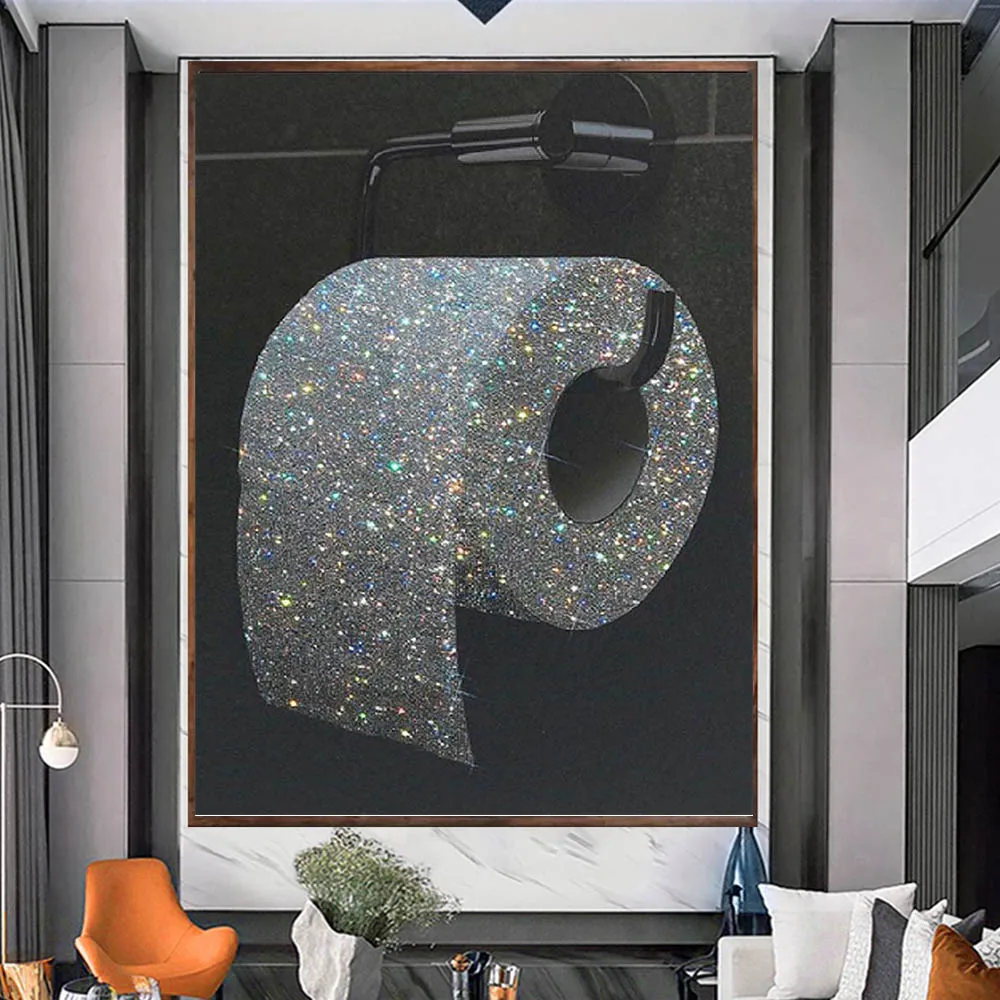 Rouleau de papier toilette mosaïque diamant, décor de peinture diamant,  point de croix HOCross, paillettes créatives, document pour chambre et  salon - AliExpress