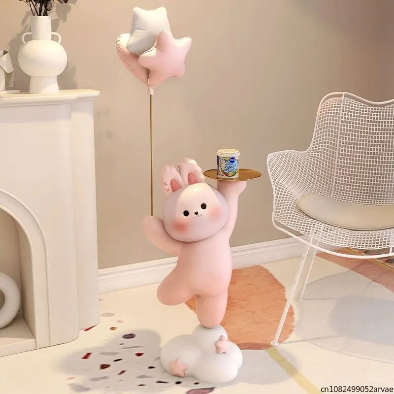 

Cute Rabbit Tray Floor-standing Ornament, Home Decoration Next To The Sofa and TV Cabinet in The Living Room, Store Opening Gift