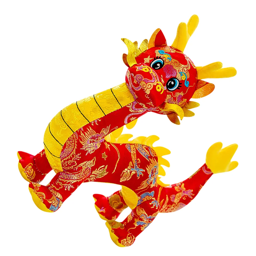 Chinese New Year Dragon Decor Plush Cartoon Dragon Toy Plush Figure Toys Decoration New Year Gift Office Home Decorations lampshade decorative head table caps knobs light finials holder decoration bathroom decorations