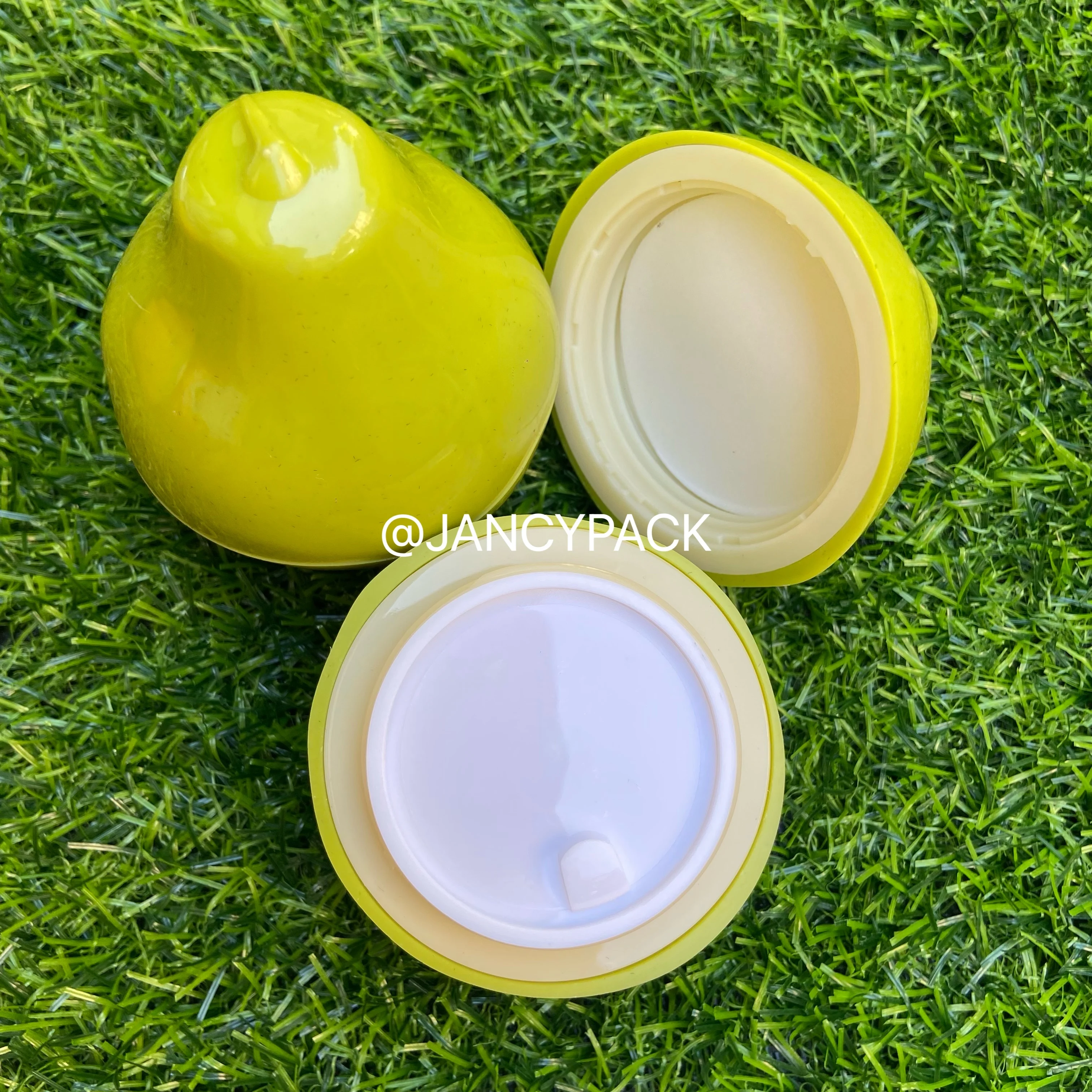 30ml Cute Fruits Shape Reusable Empty Plastic Bottle Jar Peach Pear Lemon Apple Fruit Shape Jar Fruit Cream Empty Bottle