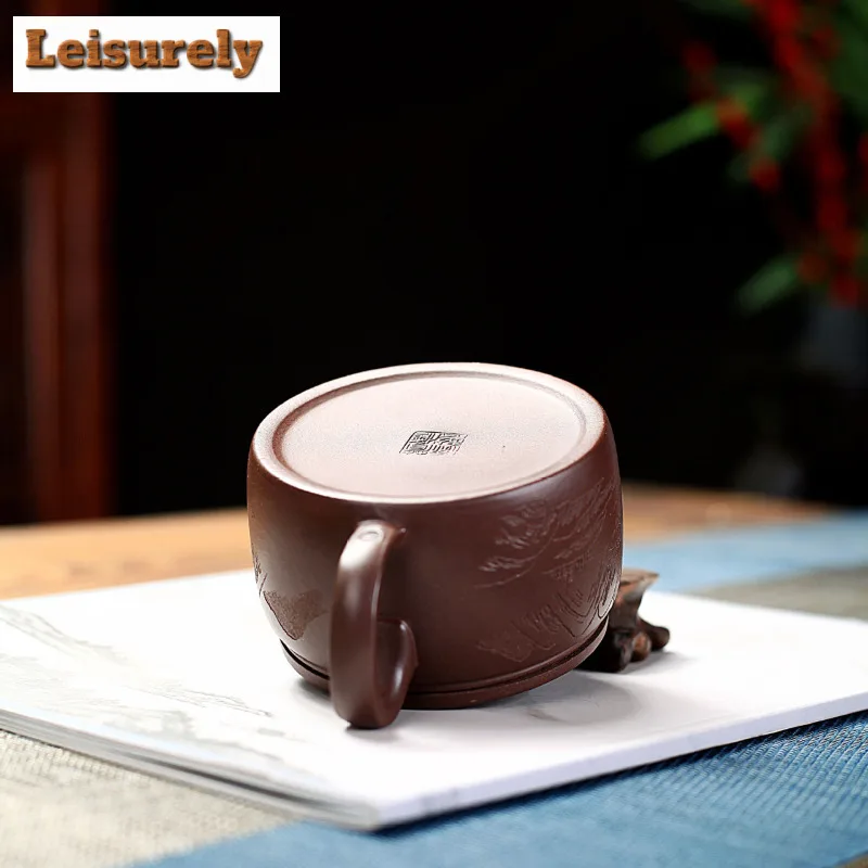 250ml Classic Yixing Purple Clay Teapots Handmade Large Caliber Pot Raw Ore Purple Mud Tea Maker Kettle Chinese Zisha Tea Set