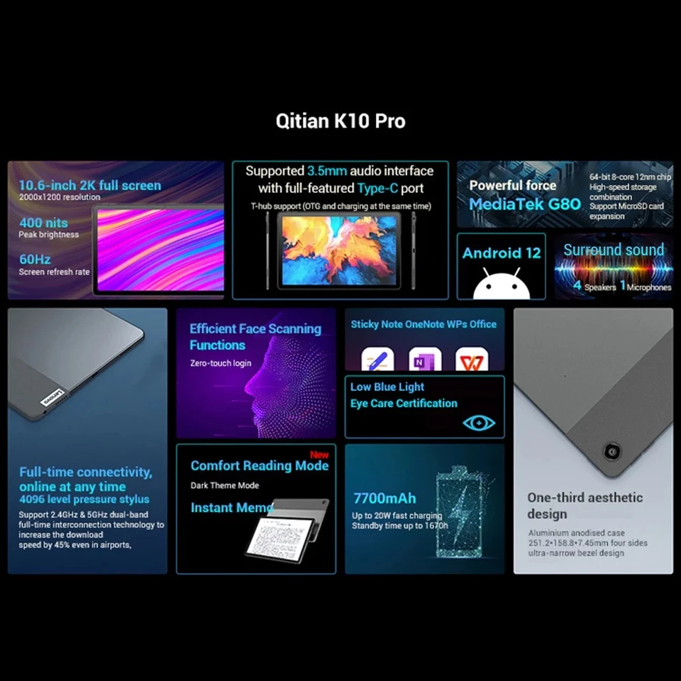 Lenovo Qitian K10 Pro Tablet Pad Global Version 10.6'' 60Hz