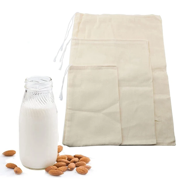 Organic Cotton Reusable Nut Milk, Coffee, & Tea Straining Bags — Simple  Ecology