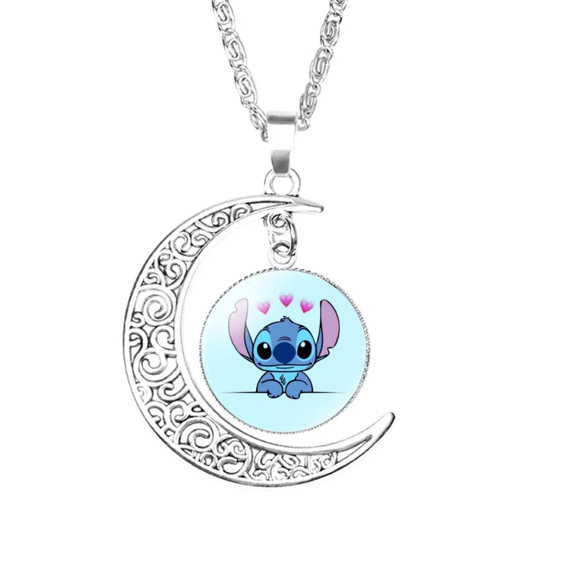 Disney Lilo And Stitch Collana Argento Placcato Mezzaluna Mezza Luna Ciondolo Regali Ispirati Gioielli Famiglia Ohana Per Donne Ragazze