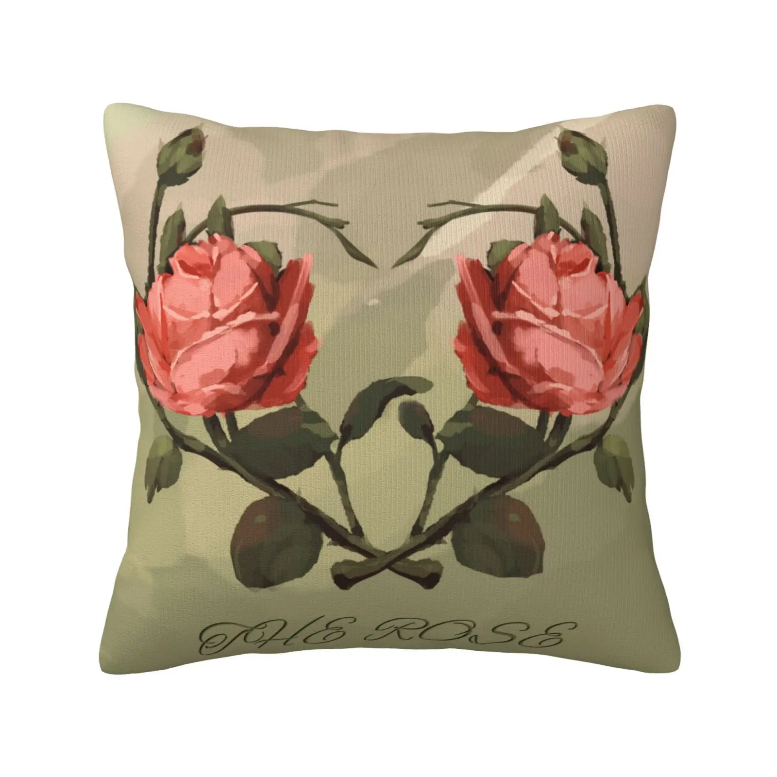 

Valentine's Day Rose Throw Pillow Covers Case Set of 2, 18 x 18 Soft Cozy Velvet Decorative Square Pillowcase for Sofa Couch