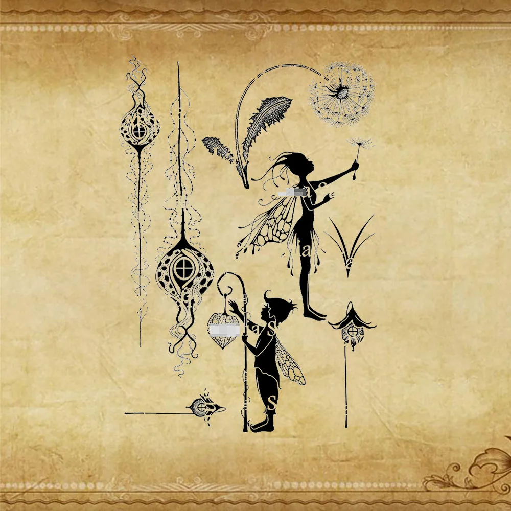 

Fairies dandelion plants Clear Stamps for DIY Craft Making Greeting Card Scrapbooking Photo Album Decor Sheets Rubber Seal Stamp