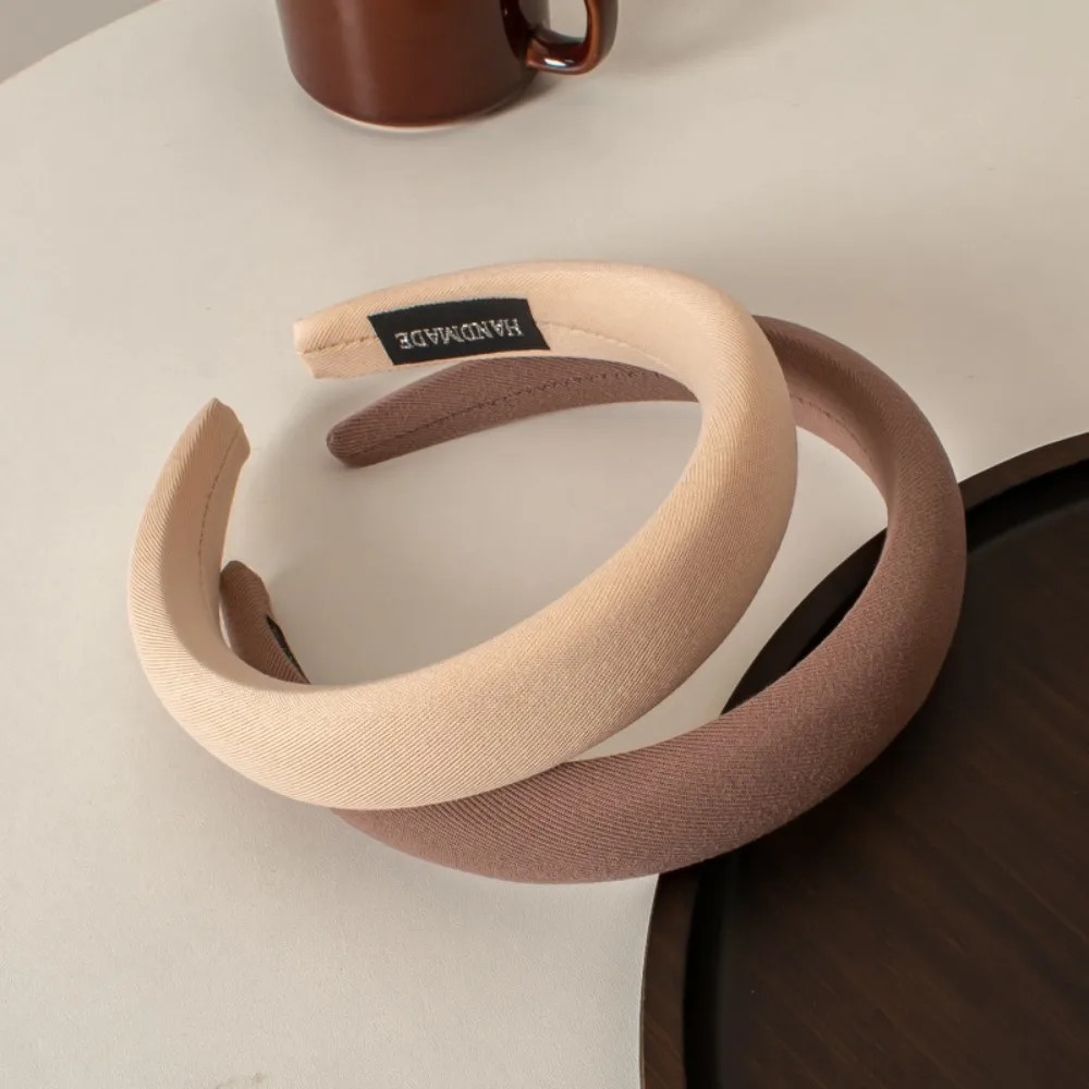 2024 neue Einfarbig Dicken Schwamm Haarband frauen Mädchen Elegante Kopf Band Make-Up Gesicht Waschen Haar Hoop Mode Haar zubehör – Detail 6