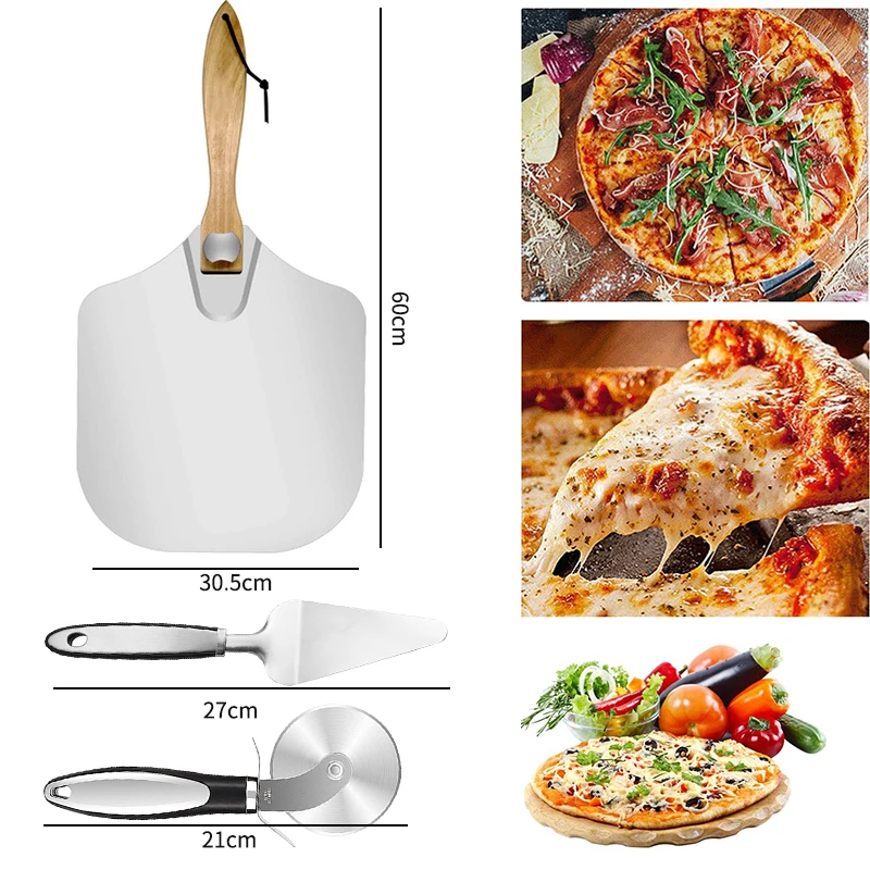 Portable Pie Pizza Shovel Baking Accessories Foldable Handle Bread Rocker Cutter Chopper Cake Paddle Spatula Pastry Tools