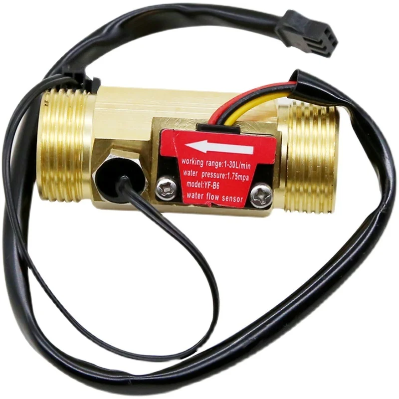 Sensore Di Flusso Acqua YF-B3-1 In Ottone 1/2", 5-18V DC, Con Impulsi NPN, Per Scaldabagno E PLC