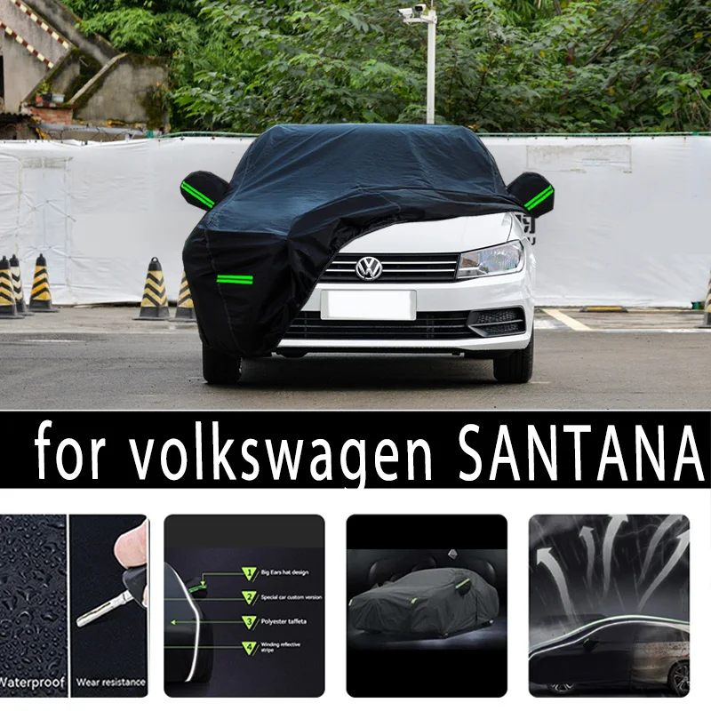 

Защитные полноразмерные автомобильные чехлы для Volkswagen SANTANA, снежный чехол, Солнцезащитный водонепроницаемый пыленепроницаемый внешний автомобильный аксессуар