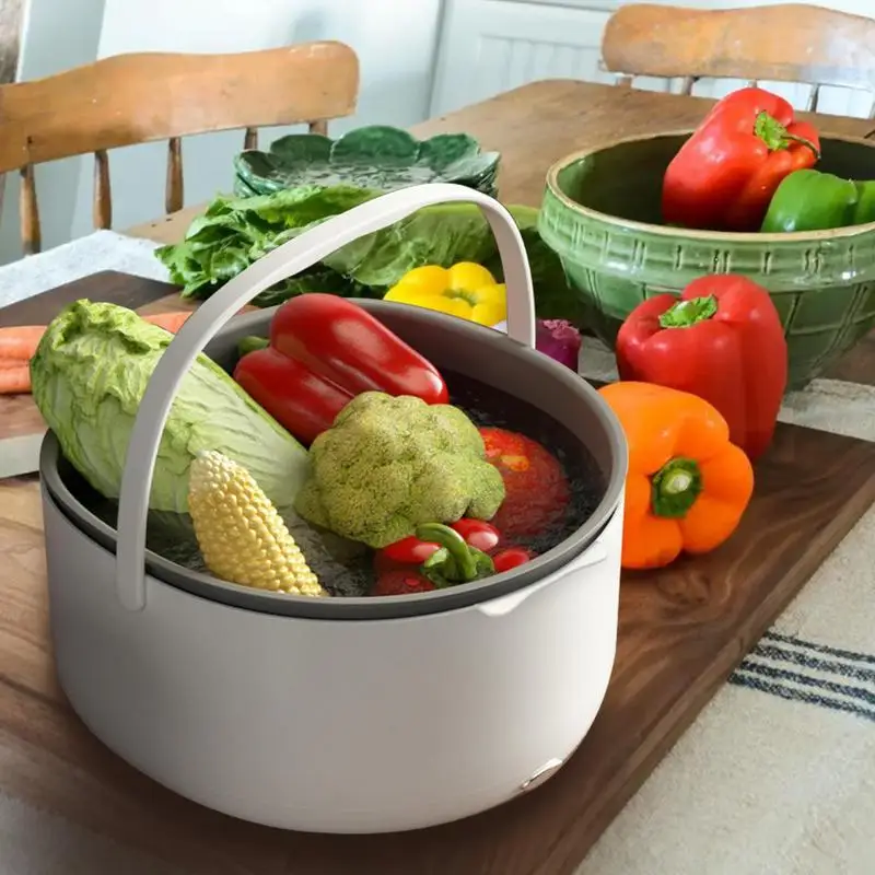 Fruit And Vegetable Purifier High Capacity Drain Grocery Basket Portable Fruit And Vegetable Cleansing Machine For Rice
