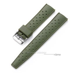 Tropical Waterproof Silicone Quick Release Watch Strap - Universal Wristband - 22mm (Green strap)