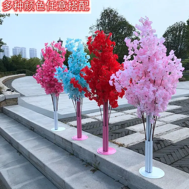 Description Picture 4 of item2/6/8/10/12pc150CM Tall Upscale Artificial Cherry Blossom Tree Runner Aisle Column Road Leads For Wedding T Station Centerpieces