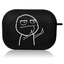 Creative Line Art Black Airpod Case - Cute Cartoon Design - Airpods 3 (19)