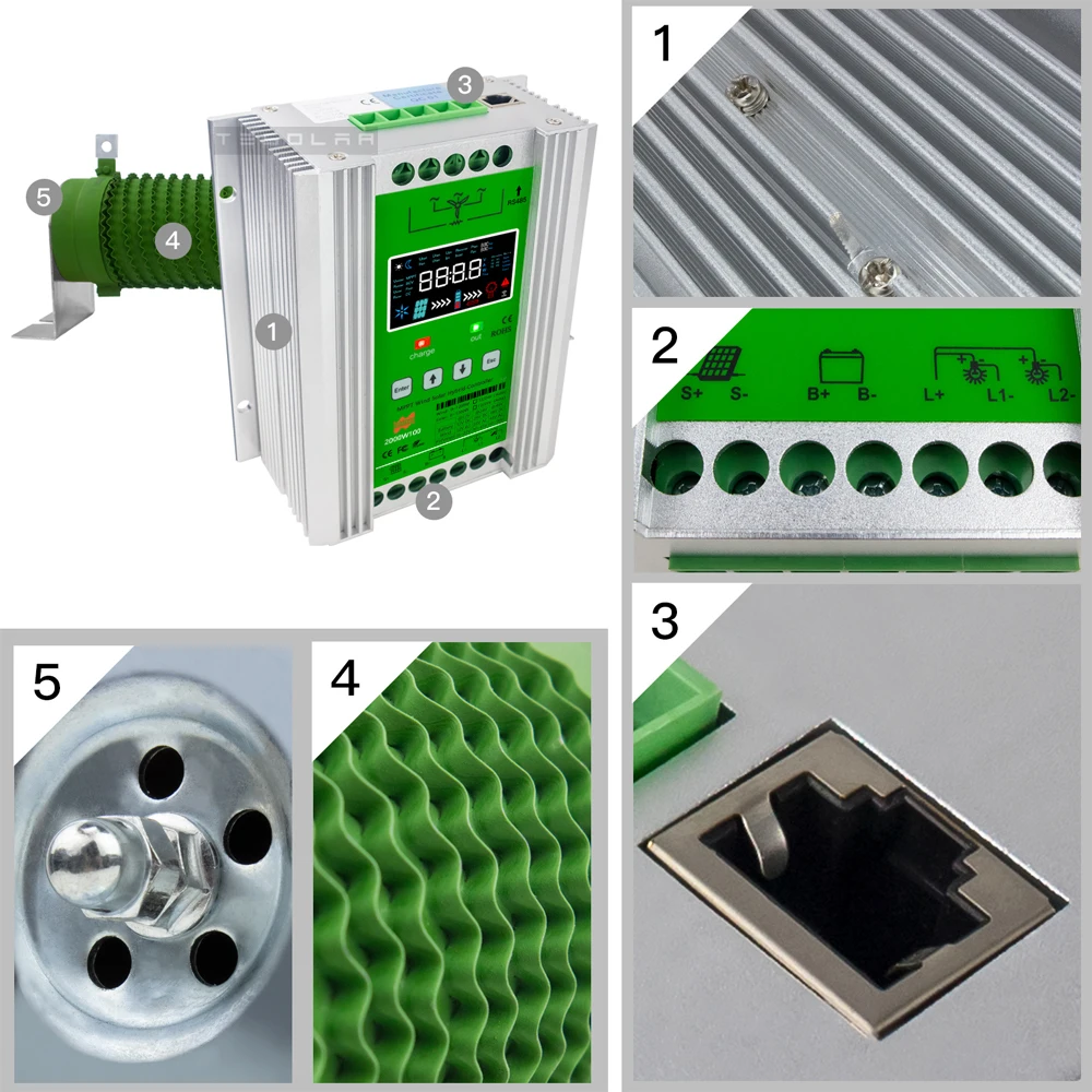 JNGE 300W-3000W ̺긮 MPPT ٶ  ¾ Ʈѷ 12V 24V 48V        WIFI GPRS ̴
