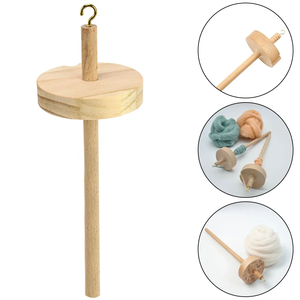 Description Picture 6 of itemSolid Wooden Whorl Yarn Spin Drop Spindle Top Handmade Wool Storage Beginners DIY Handmade Sewing Accessories Tool