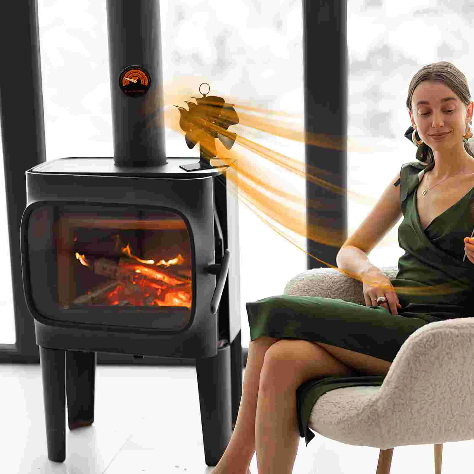 2 Pcs Wall Oven Fireplace Fans Heat Operated Accessories Stove Powered  Ovens Wood Burning _ - AliExpress Mobile