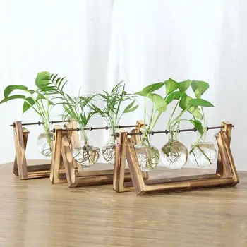 Wooden Frame Hydroponic Terrarium Vase 1