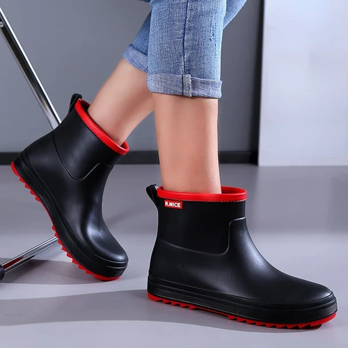 장화 여성 방수 고무 신발, 패션 발목 정원 Galoshes, 여성 작업 비 신발, 고무 장화, 여성 신발 3
