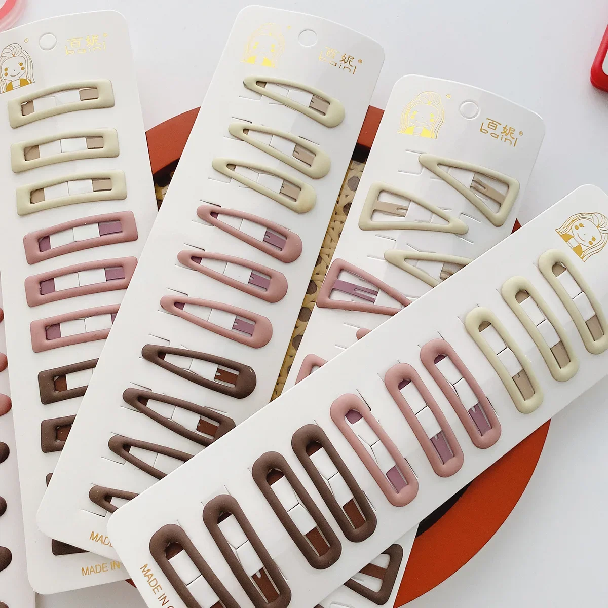 Hair Accessories 10pcs Coffee Color Girls Hairpins Kids Mini Snap Star Drop Click Clack Baby Toddler Hair Clips