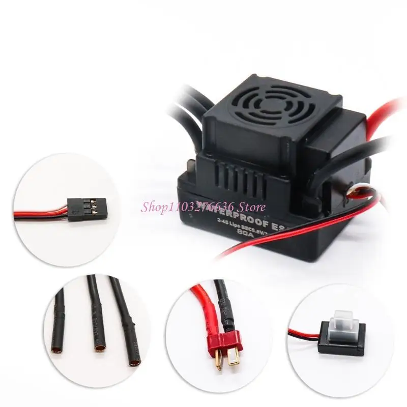 R6FD Bürstenloser Motor Wasserdichter elektrischer Geschwindigkeitsregler BEC 5,8 V/3 A 60 A/80 A/120 A – Detail 8