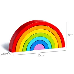 Rainbow Arch Bridge Building Blocks - Montessori Educational Toys (Classic rainbow)