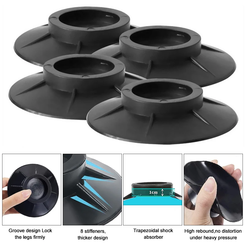 Anti-Vibration Washing Machine Pads Rubber Non-Slip Mats Universal Silent Skid Raiser Refrigerator Feet Fixed Pads washing machine pads