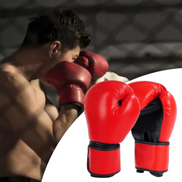 Guantes de boxeo de cuero grueso para hombre y mujer, manoplas de boxeo,  Muay Thai, Kickboxing, entrenamiento de lucha, 2 uds. - AliExpress